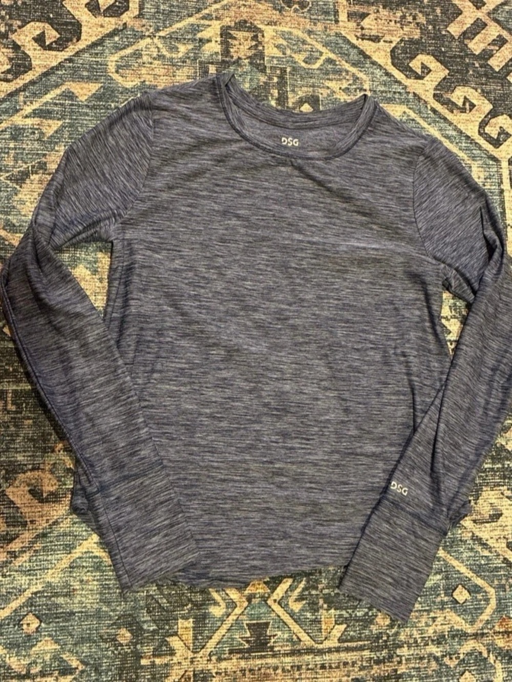 DSG Long Sleeve Athletic Top in Heathered Blue XS Like New